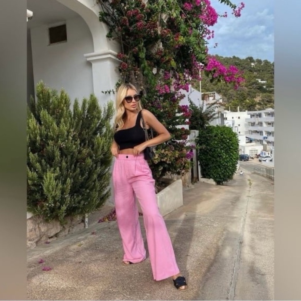 Zara Pink Straight Leg Pants - Picture 5 of 7